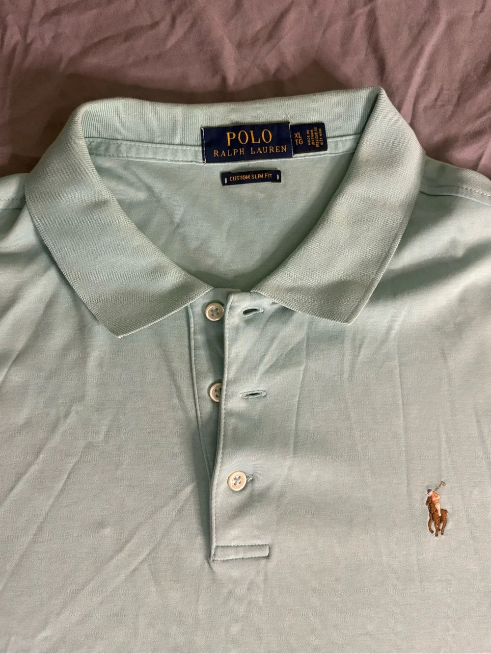 Polo by Ralph Lauren Men’s Mint Green Cotton Polo